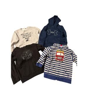 Lot of Toddler Boy Sweatshirts Preowned size 4/5 hoodies, pullover Underarmor